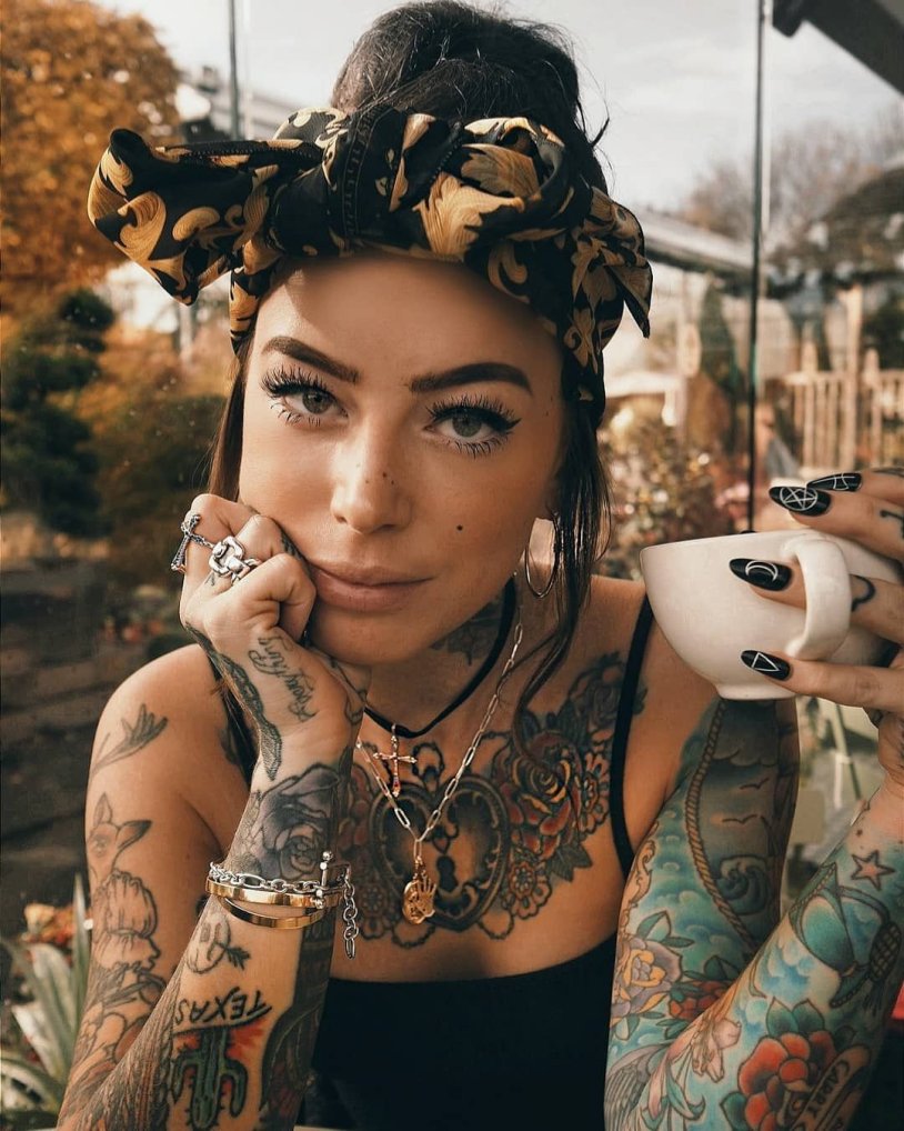 Girl with tattoos
