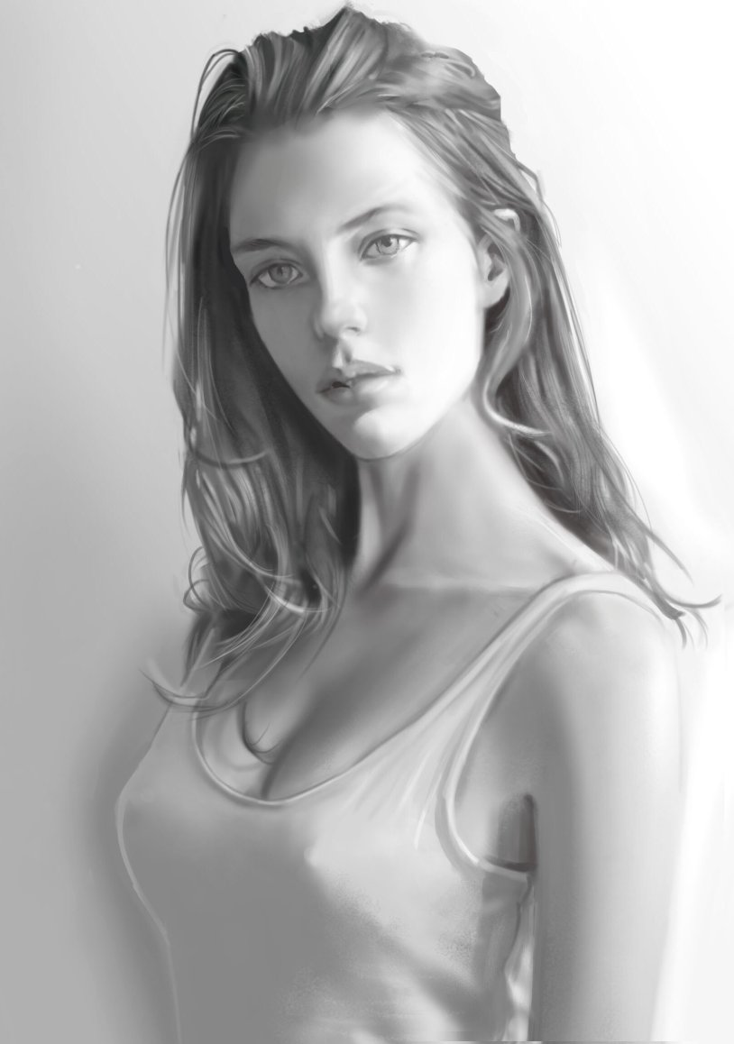 Girls in a T -shirt without a bra