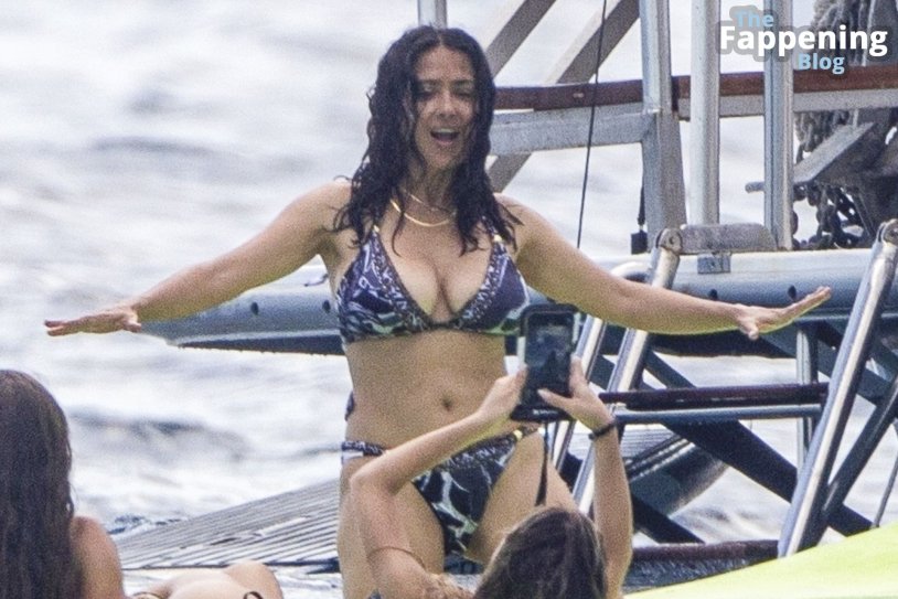 Actress Salma Hayek in a swimsuit