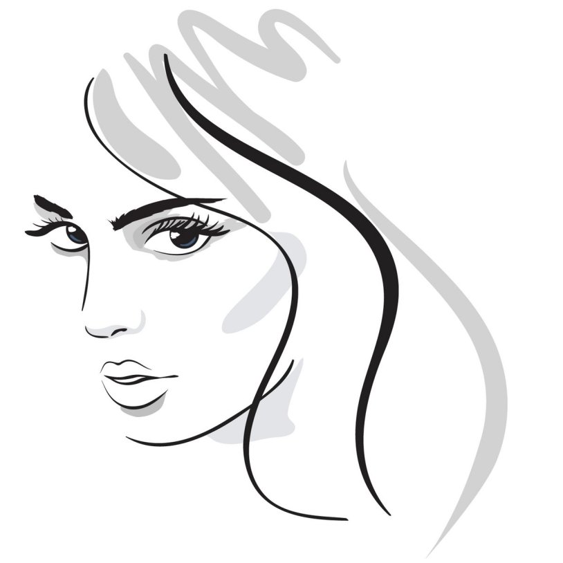 Face contour of the girl Vector