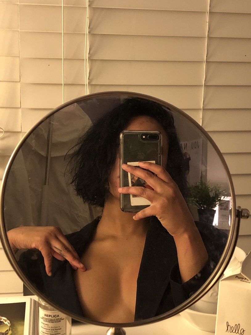 Selfie girl in the mirror