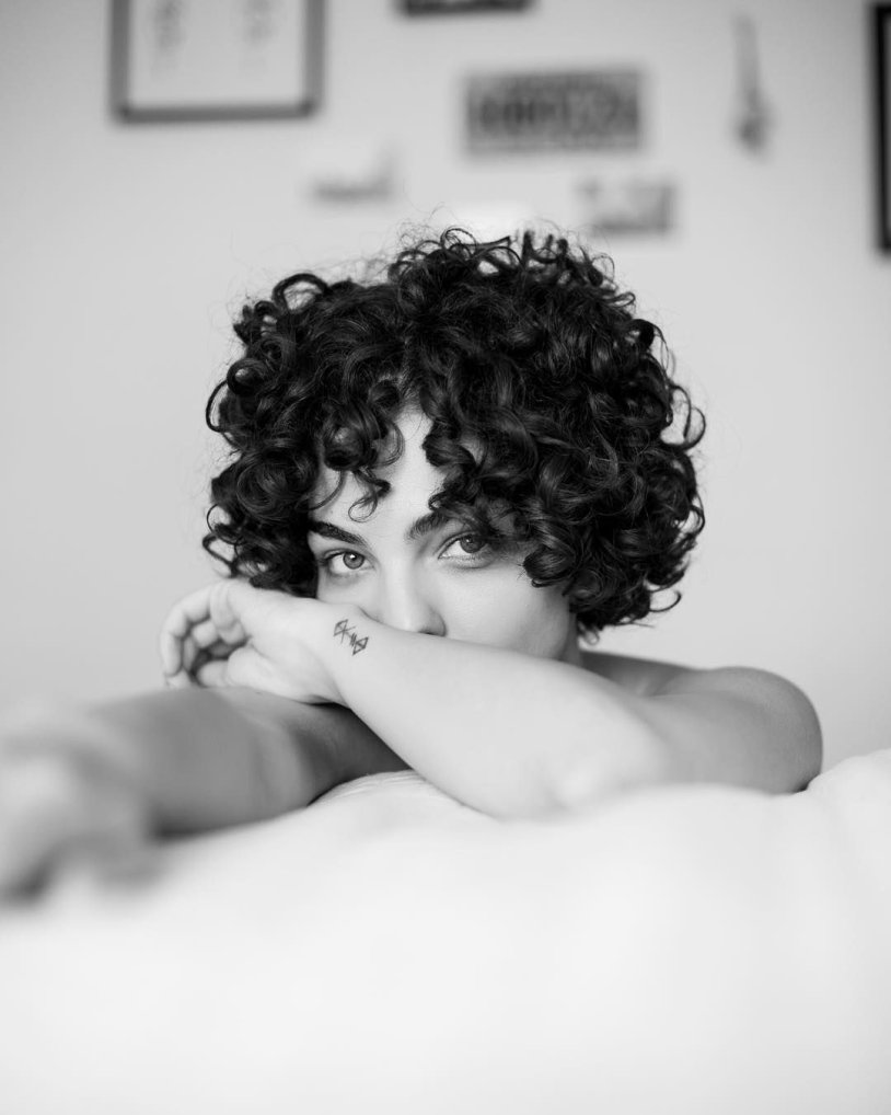 Curly brunettes with short hair