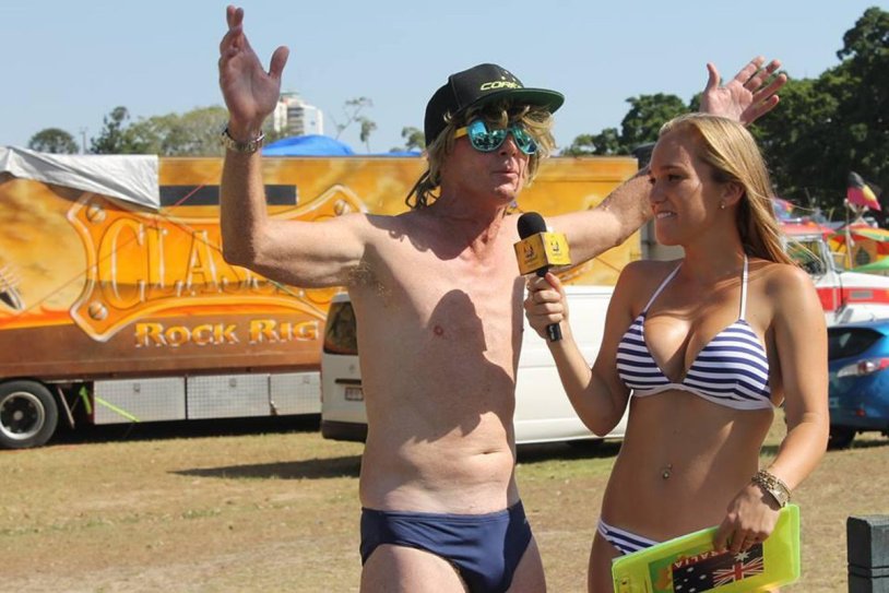 Shooting day on the news beach Nude