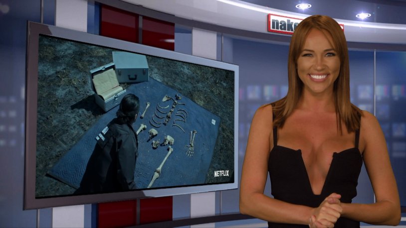 The girl undresses in the news