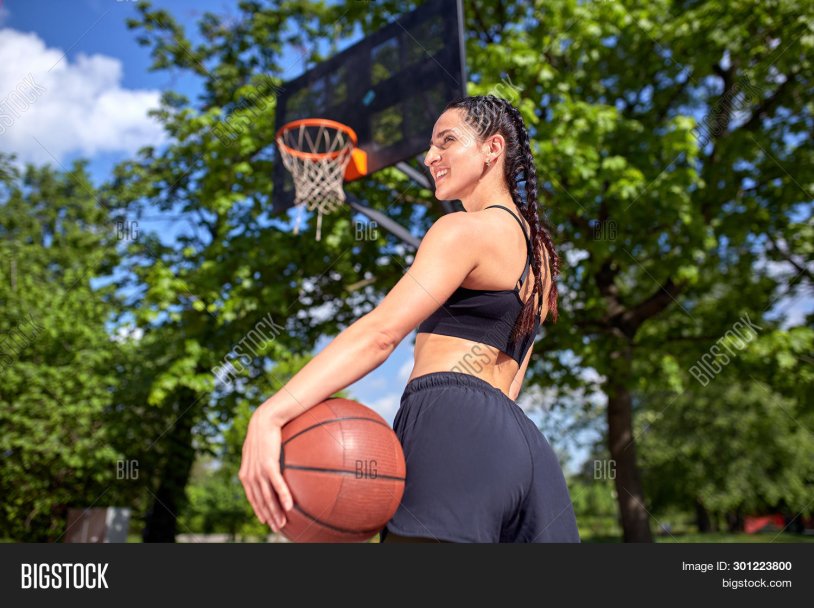 Kendra Lust on the basketball court