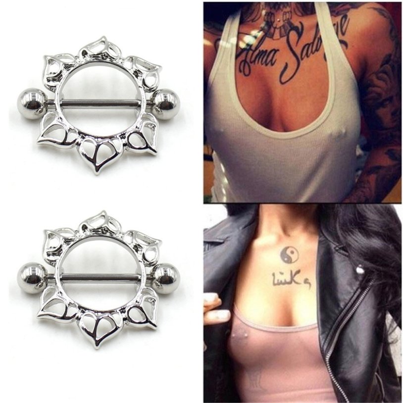 Piercing nipples with censorship