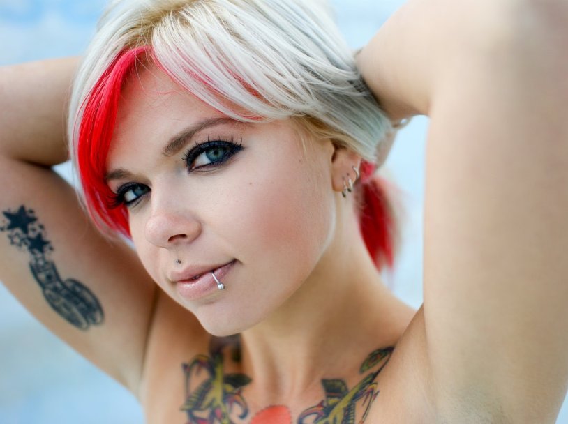 Girls with tattoos and piercing