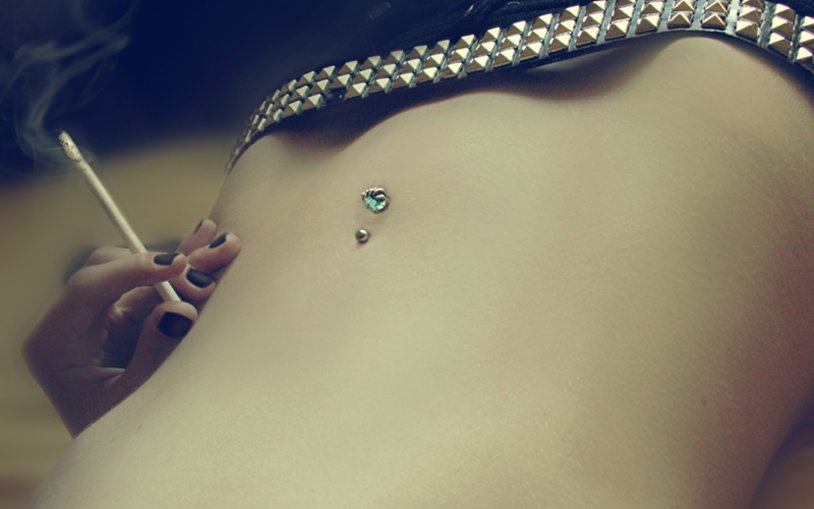 Beautiful nipples piercing