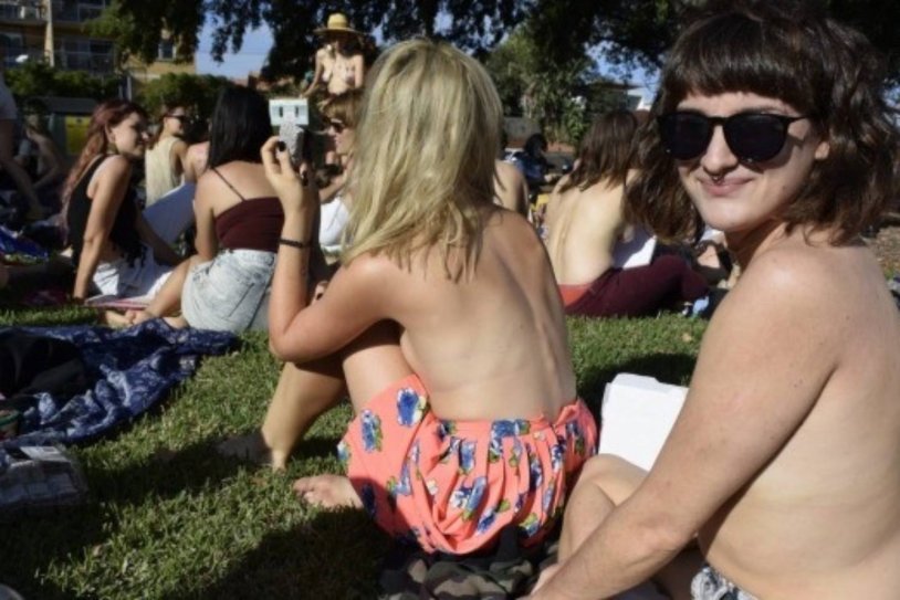 Topless in the company