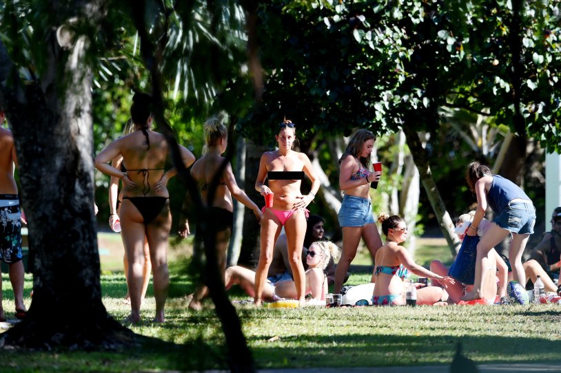 Completely naked people on the street