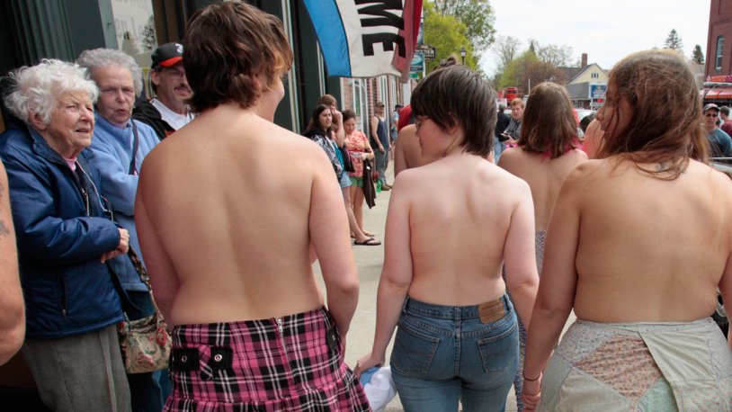 Women topless in public