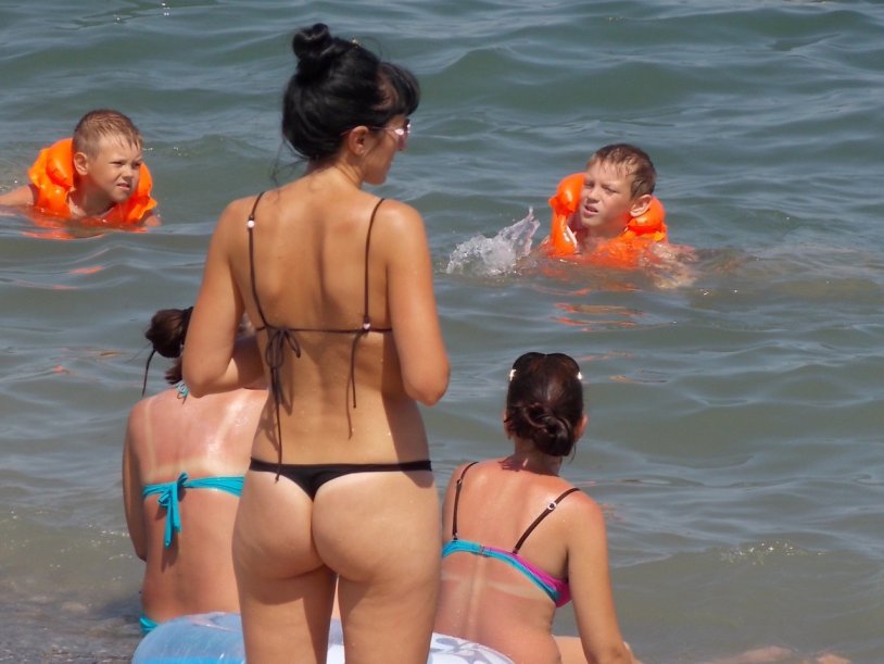 Women on the beach in Anapa