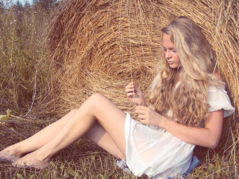 Rural girls with brown hair