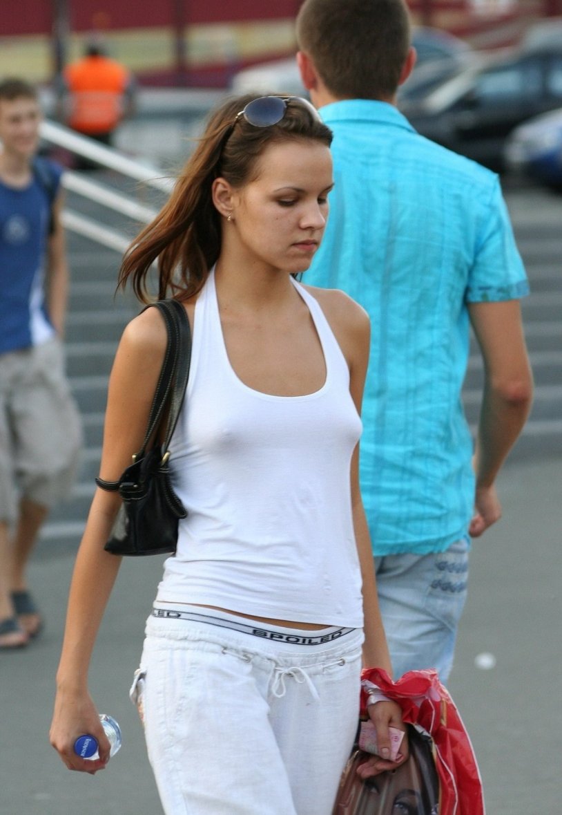 Nipples through a swimsuit