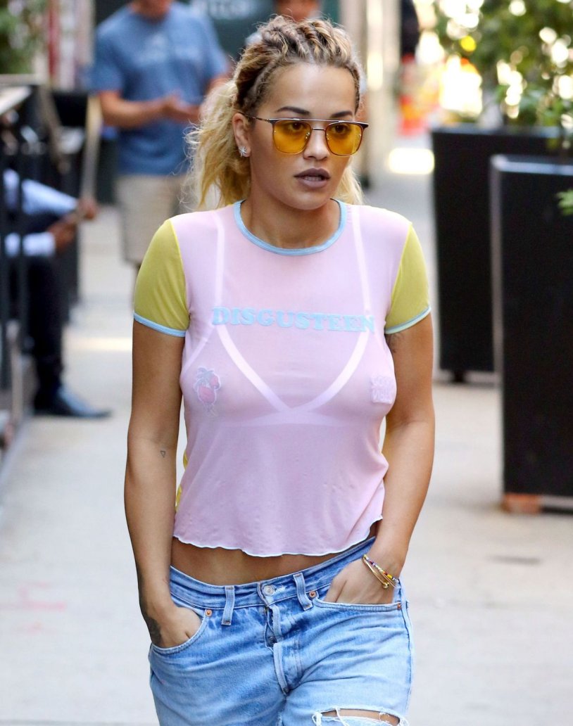 Sticking nipples under clothes