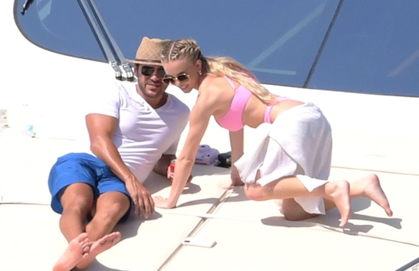 Pamela Anderson on a yacht