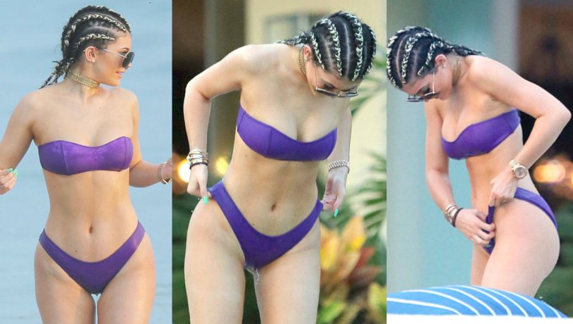 Kylie Jenner in a swimsuit without photoshop