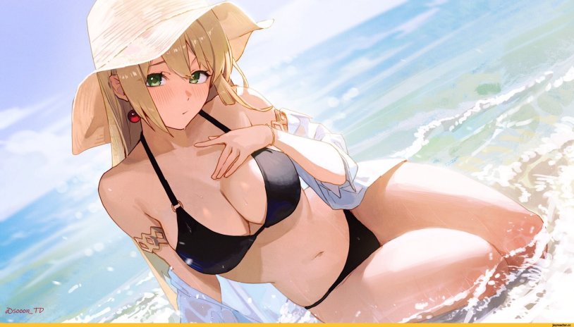 Anime blondes in bikini