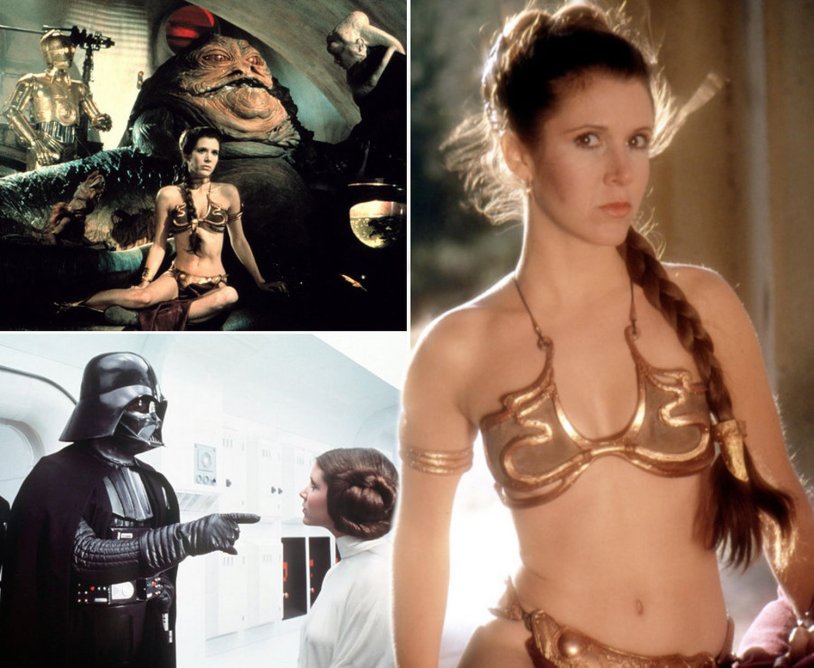 Carrie Fisher Star Wars without a bra