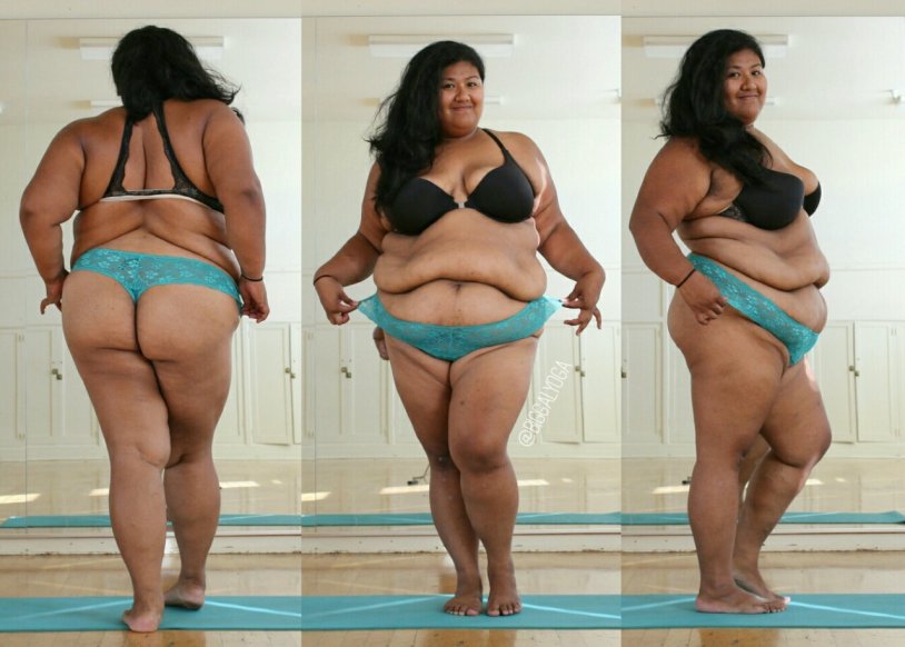 Fat in the bikini leaned