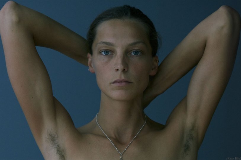 Brunette with long hair nude