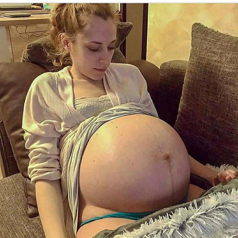 Big belly of pregnant girls