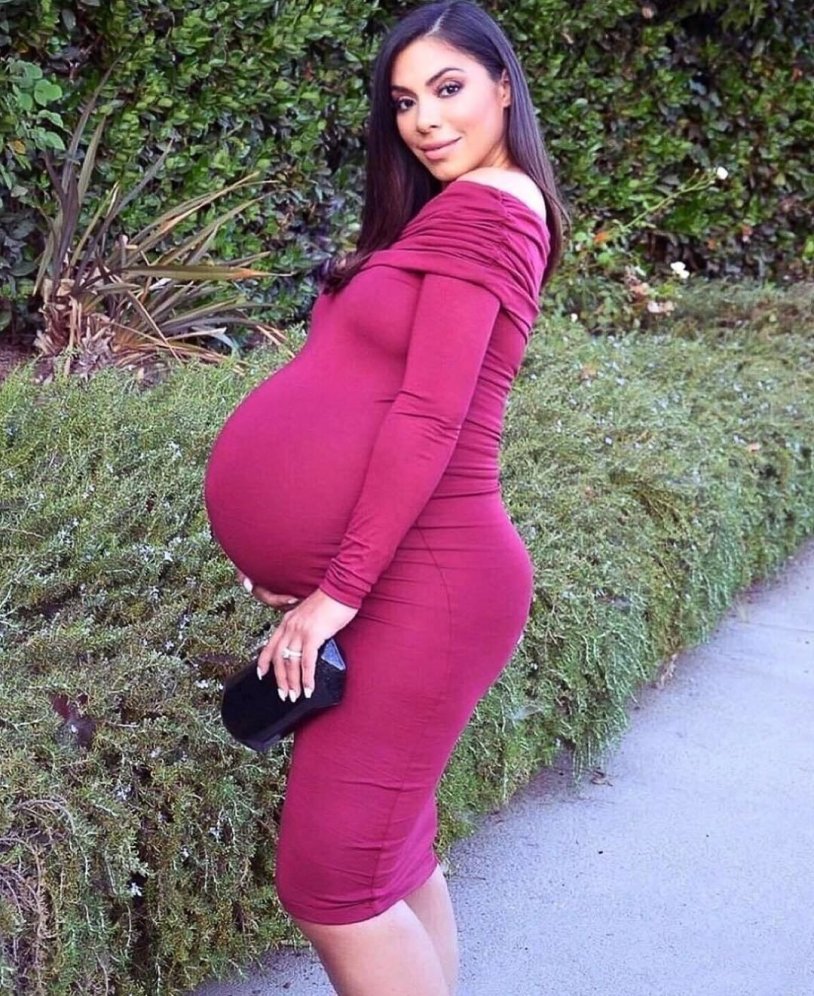 Big Pregnant Belly in a dress