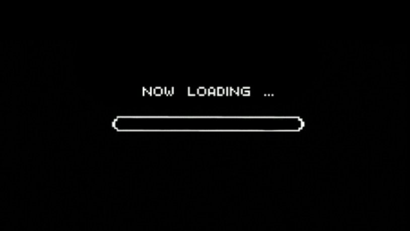 Loading on a black background