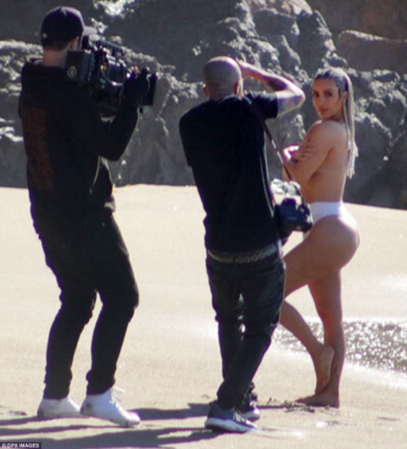 Kim Kardashian naked on the beach