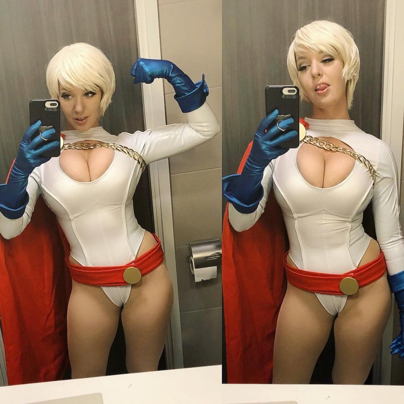 Naked cosplay Power Gerl