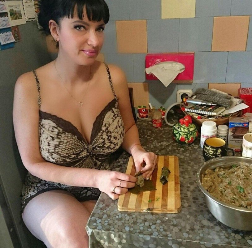 Russian aunt in the kitchen
