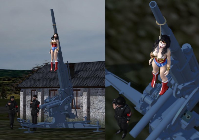 Execution of a girl in 3d graphics