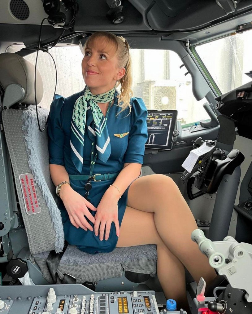 Stewardesses in the form and without