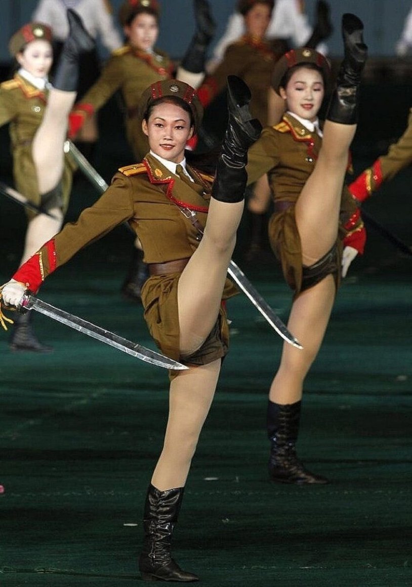 North Korea Military Girls marching