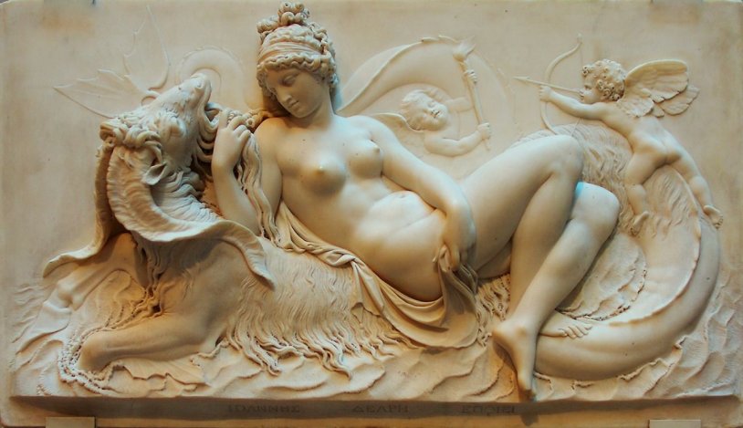 Greek bas -relief Aphrodite