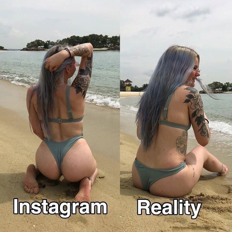 Girls on Instagram and in reality