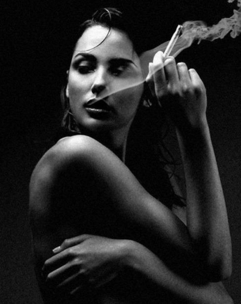 Beautiful woman with a cigarette