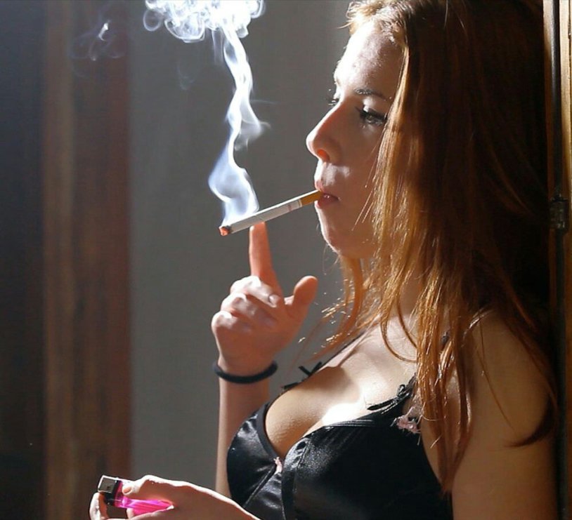 Big girls smoking naked