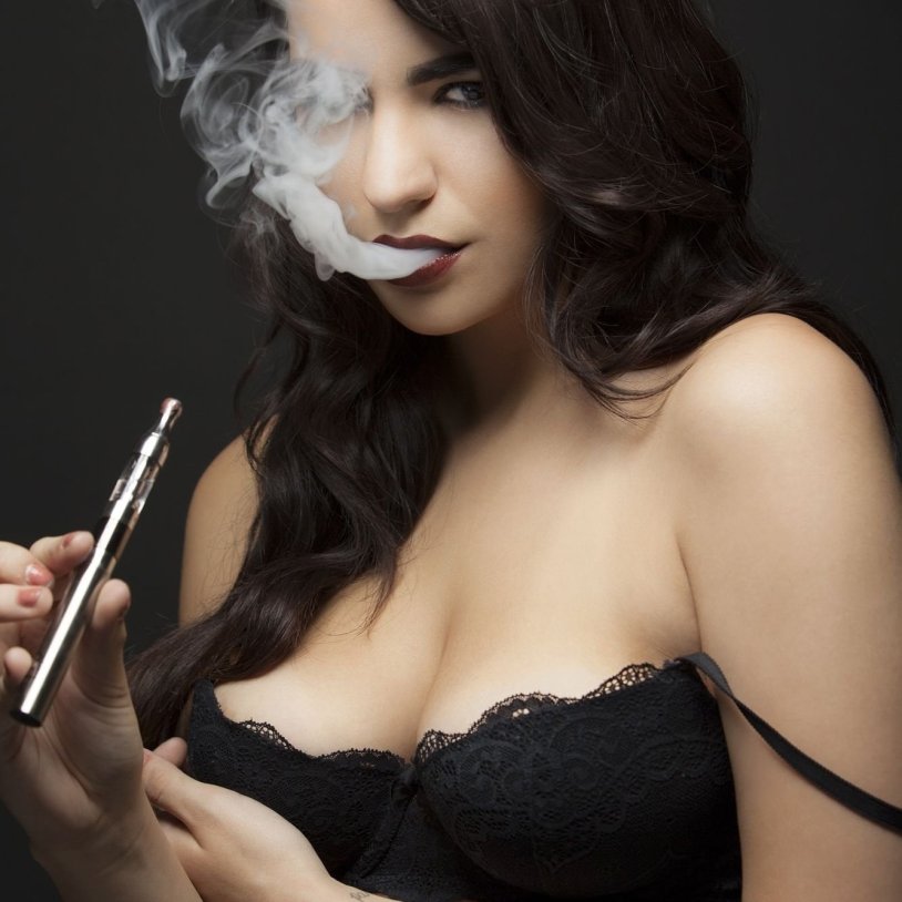 Girl with electronic cigarette