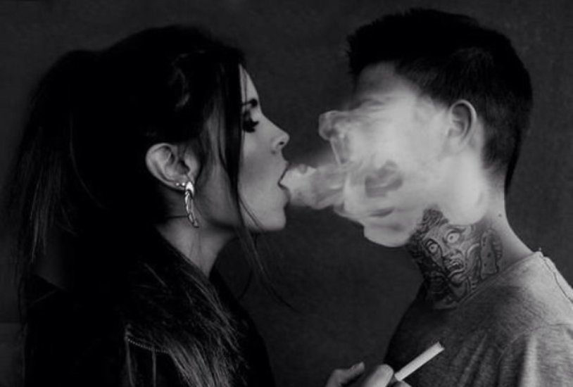 Guy and smoking girl