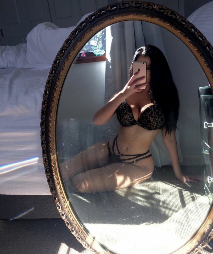 Girls in underwear near the mirror