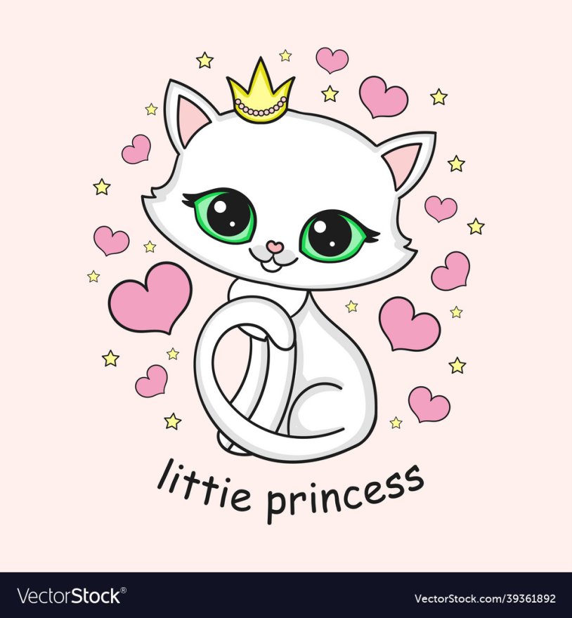 Princess drawing a kitten