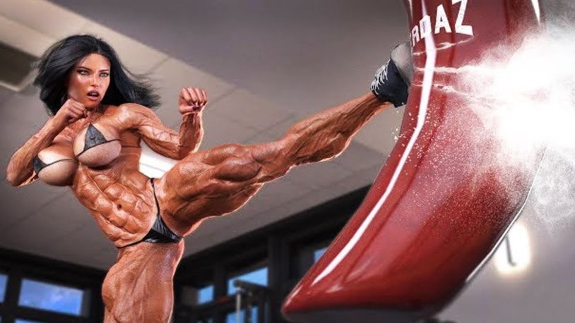 Muscular women 3 D