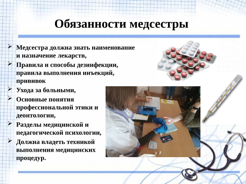 Responsibilities of a nurse