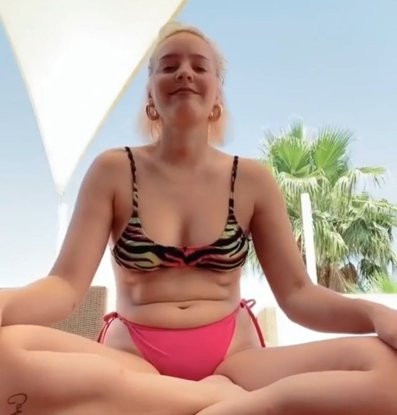 Ann-Marie singer in a swimsuit