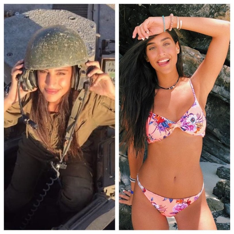 Girls of the Israeli army on the beach