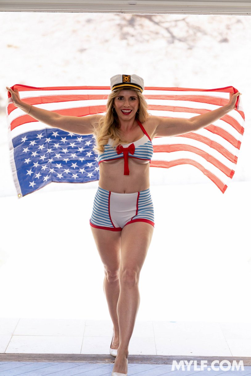 Cory Chase flag color swimsuit