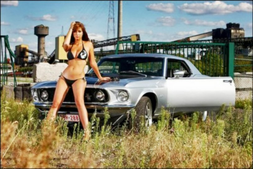 Ford Mustang 1969 with a girl