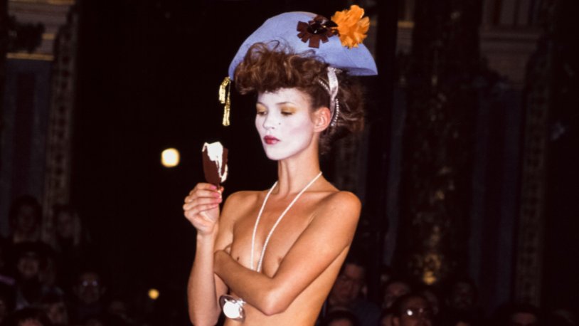 Kate Moss at the Vivienne Westwood show in 1993