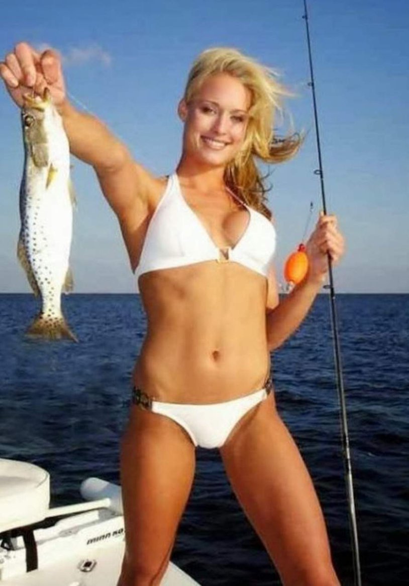 Beautiful girls fishing